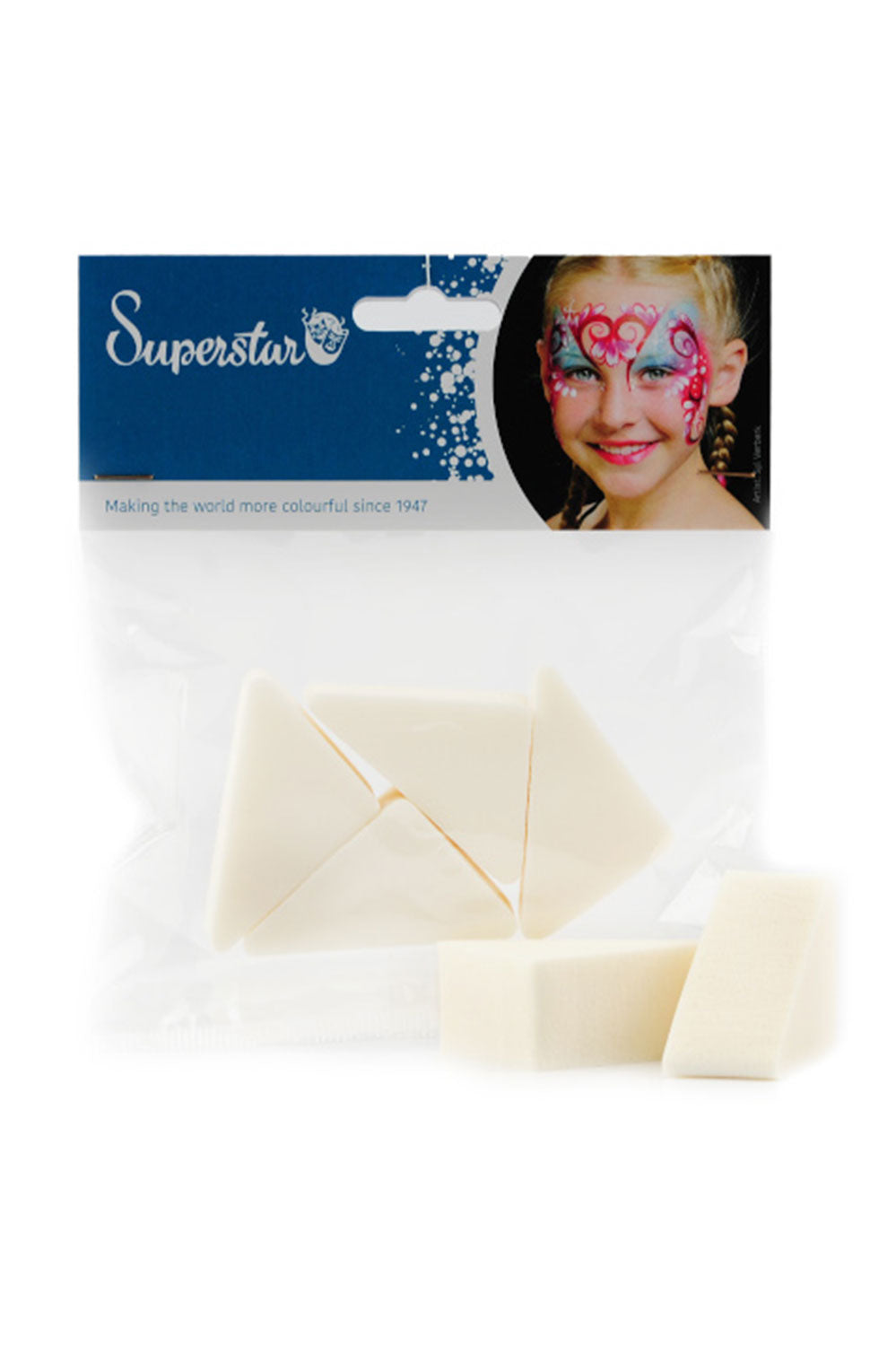 Latex grimeer sponsje 
Superstar (4 driehoekjes) 
middel 
139-09.1
