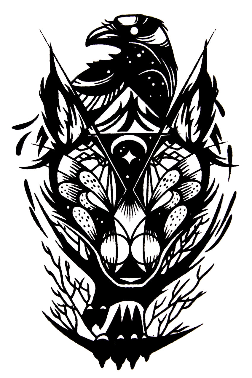 QuickTattoo glitter sjabloon Raaf