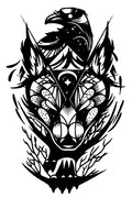QuickTattoo glitter sjabloon Raaf