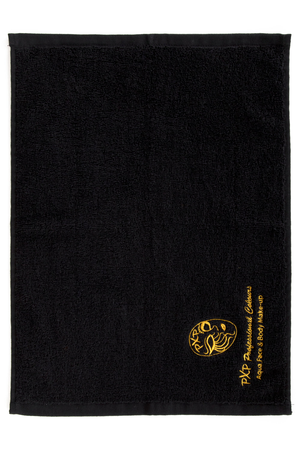 PXP handdoekje zwart met goud borduursel logo