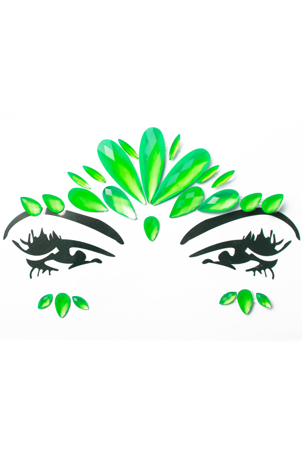 Neon glow gezichtssticker groen