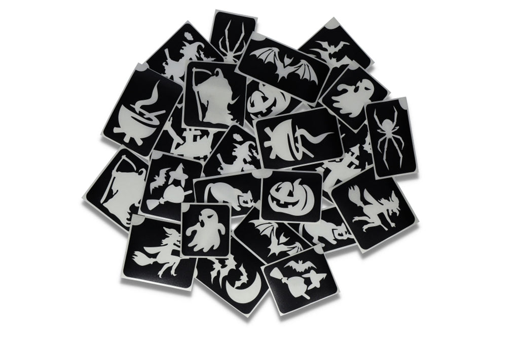 Glitter tattoo stencils XL Halloween  24 pcs (98814 )