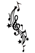QuickTattoo glitter sjabloon muzieknoot