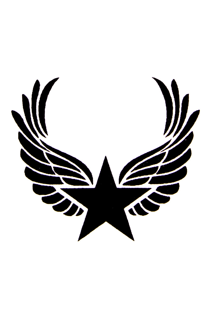QuickTattoo glitter sjabloon Ster met vleugels