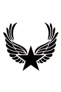 QuickTattoo glitter sjabloon Ster met vleugels