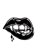 QuickTattoo glitter sjabloon sexy vampier mond