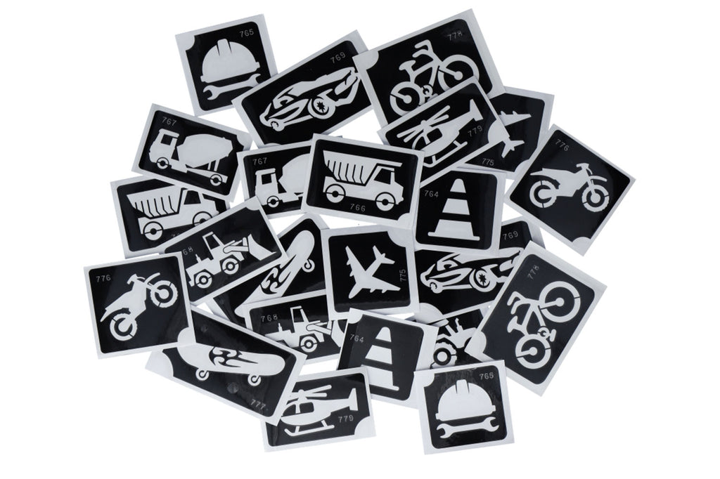 On the Road XL Glitter Tattoo Stencils (24 pcs) 98816