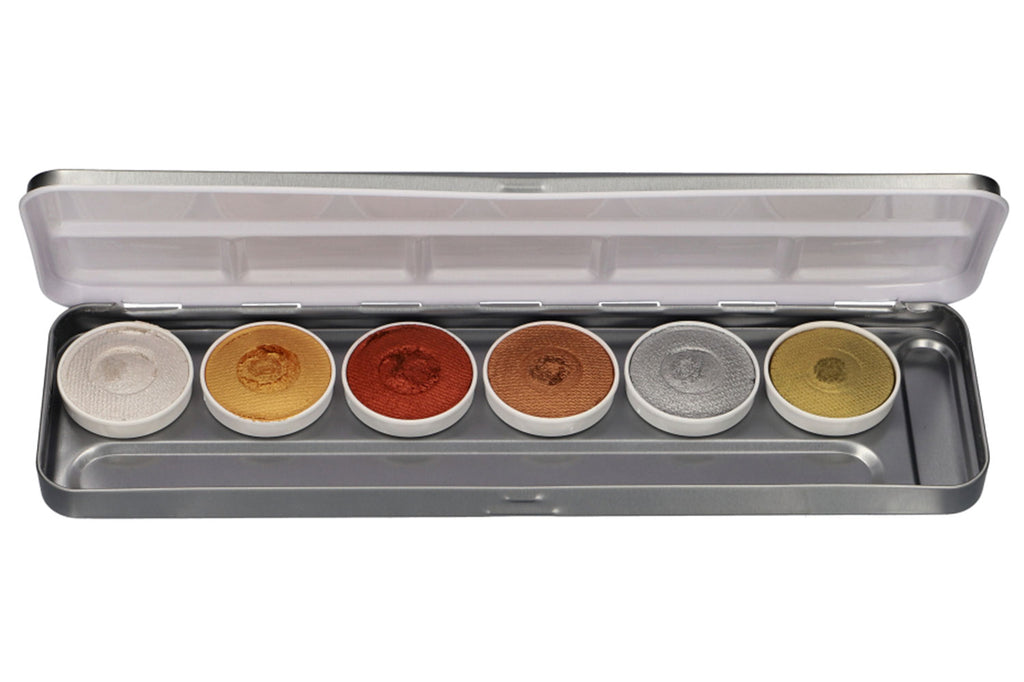 Aqua Face- and Bodypaint palette 
Luxery Precious Gem 6 colours
139-63.14