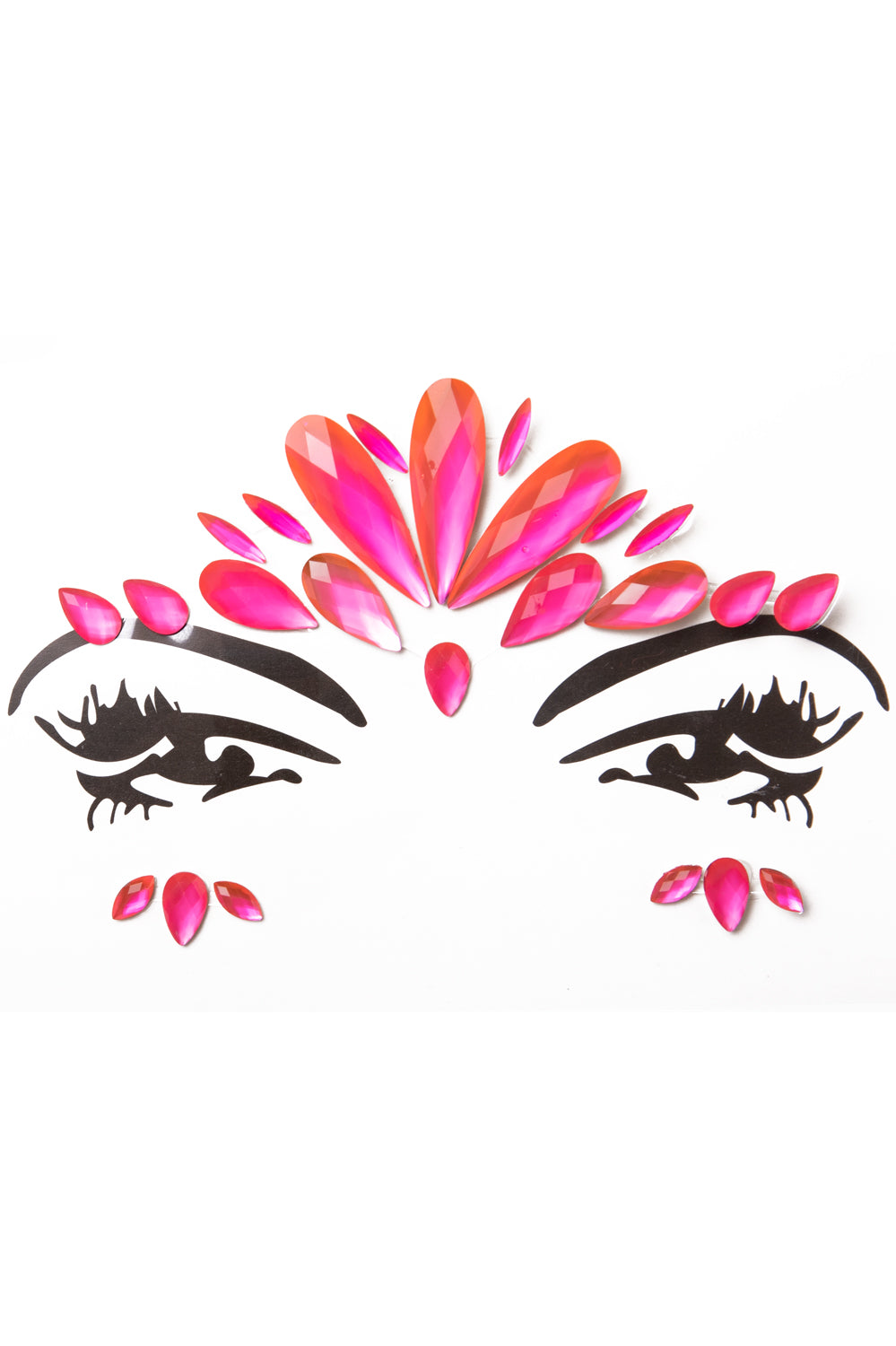 Neon glow gezichtssticker roze