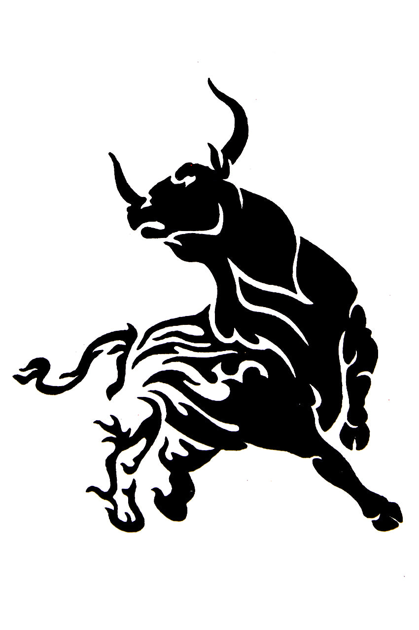 QuickTattoo glitter sjabloon Stier