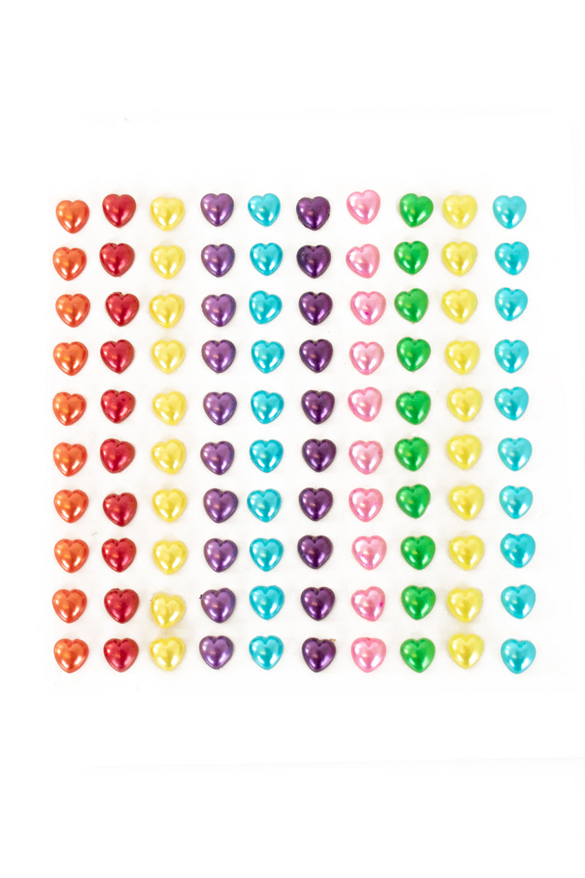 PXP Professional Colours Decoratiestickers hartje pearl 100
 stuks assorti