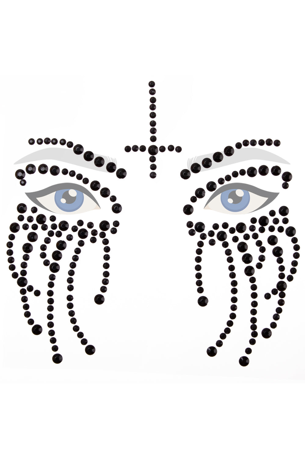 Gezichtssticker halloween black horror eye design