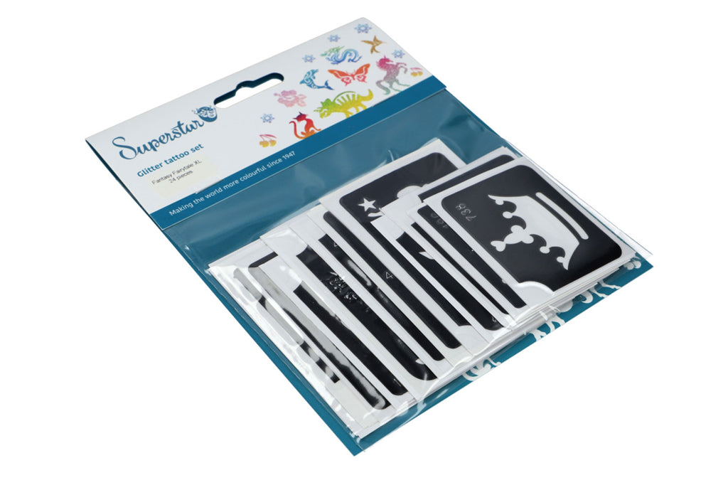 Glitter tattoo stencils XL Fairytale  24 pcs (98813 )