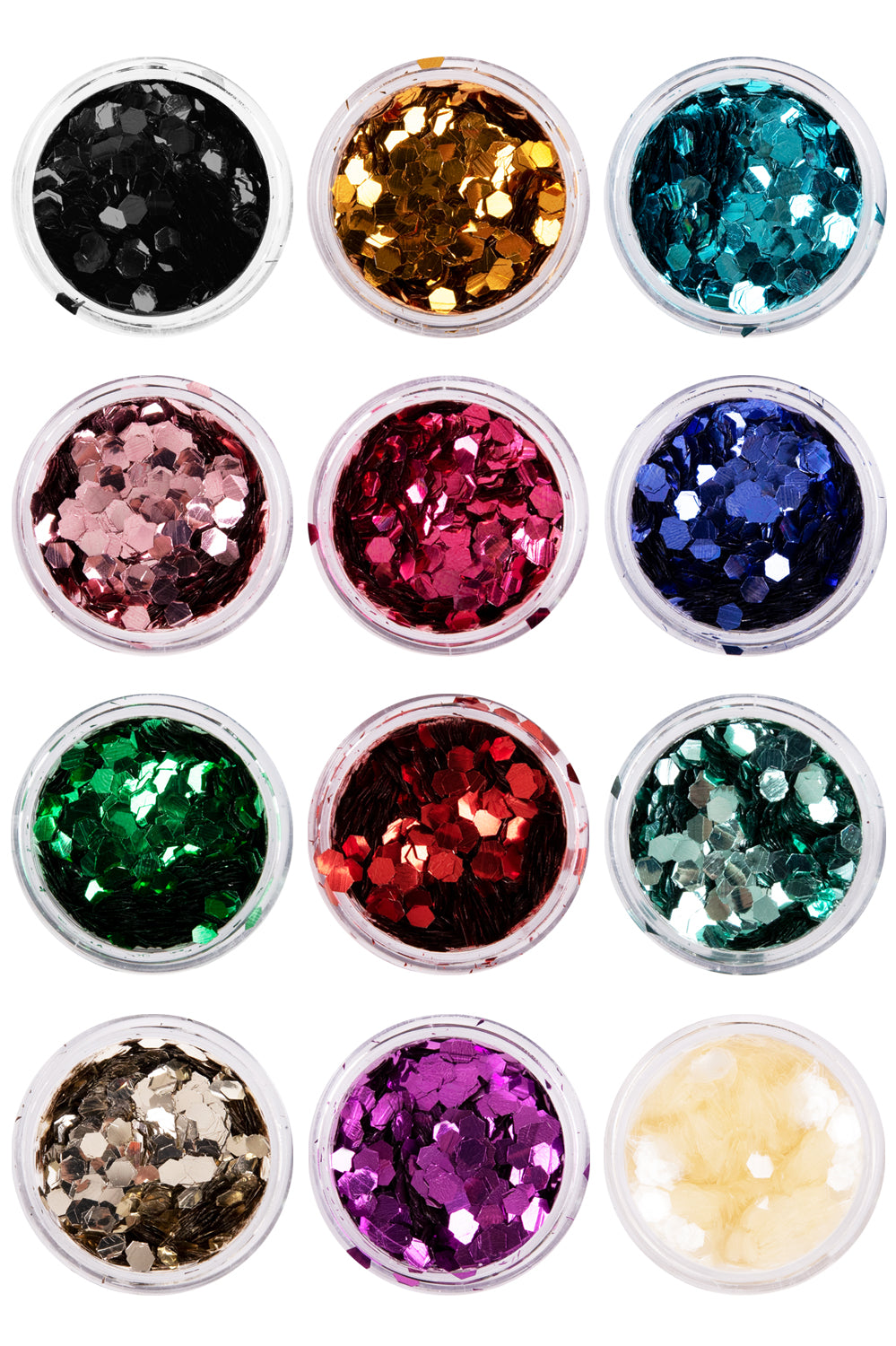 PXP biodegradable chunky glitter eco set 2.5 gr. 12 assorted colors