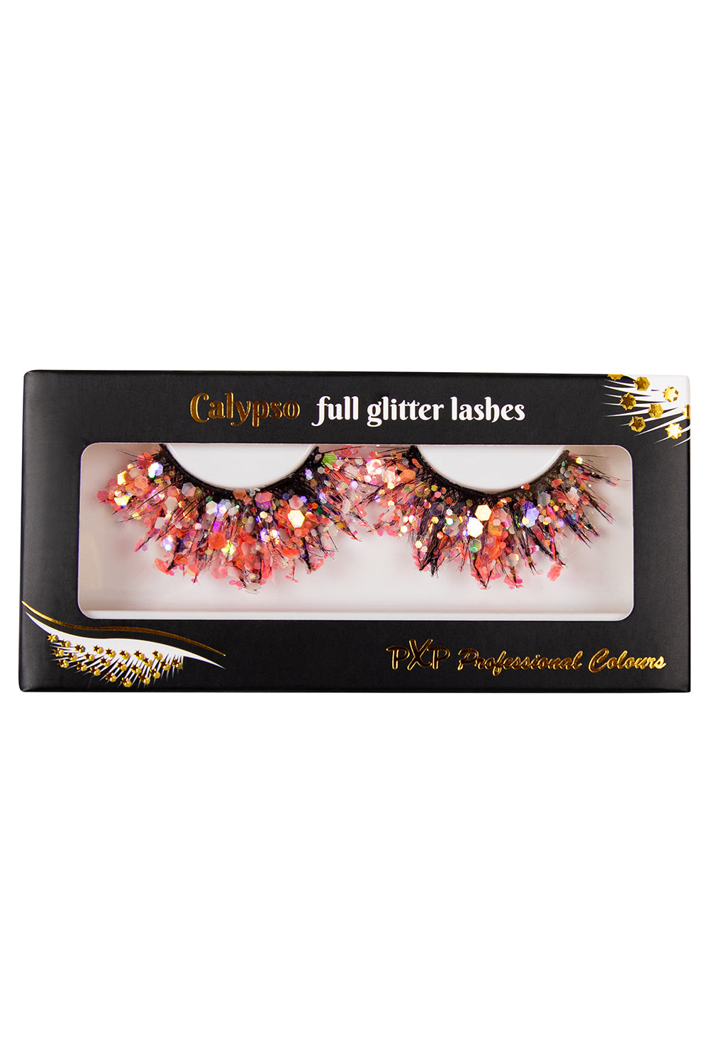 PXP Candy Luminous glitter wimpers Calypso stijl roze geel