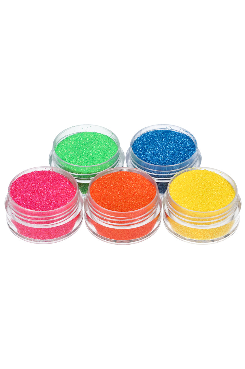 Fluorescent glitterset for glitter tattoo 5 x 5 ml  (98800)