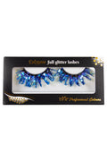 PXP Blauw Fluoriserende glitter wimpers Calypso stijl