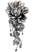 QuickTattoo glitter sjabloon bloem