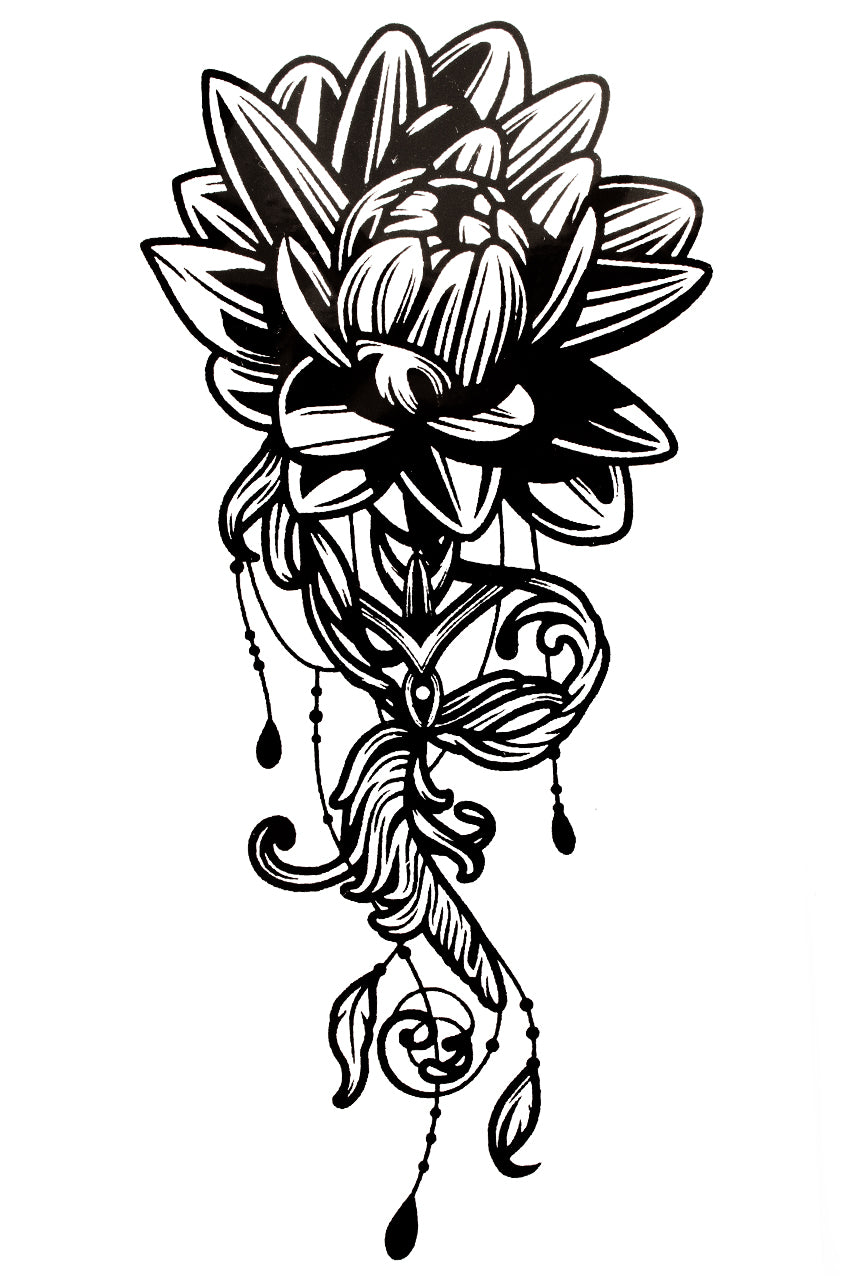 QuickTattoo glitter sjabloon bloem