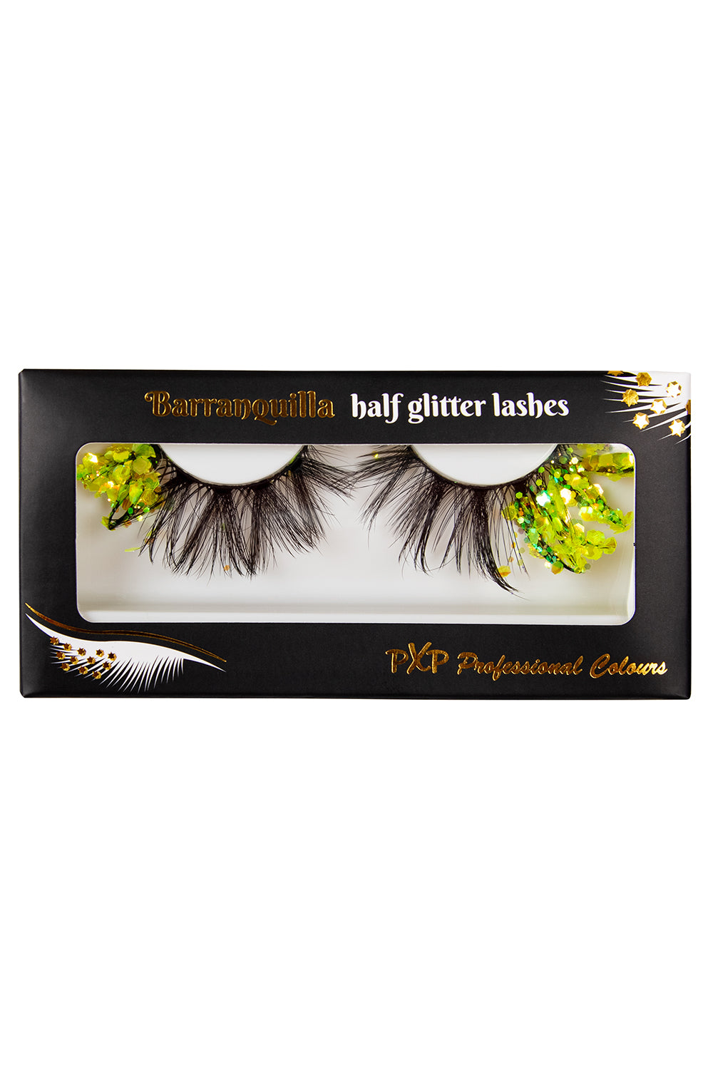 PXP Groen Fluoriserende glitter wimpers Barranquilla stijl