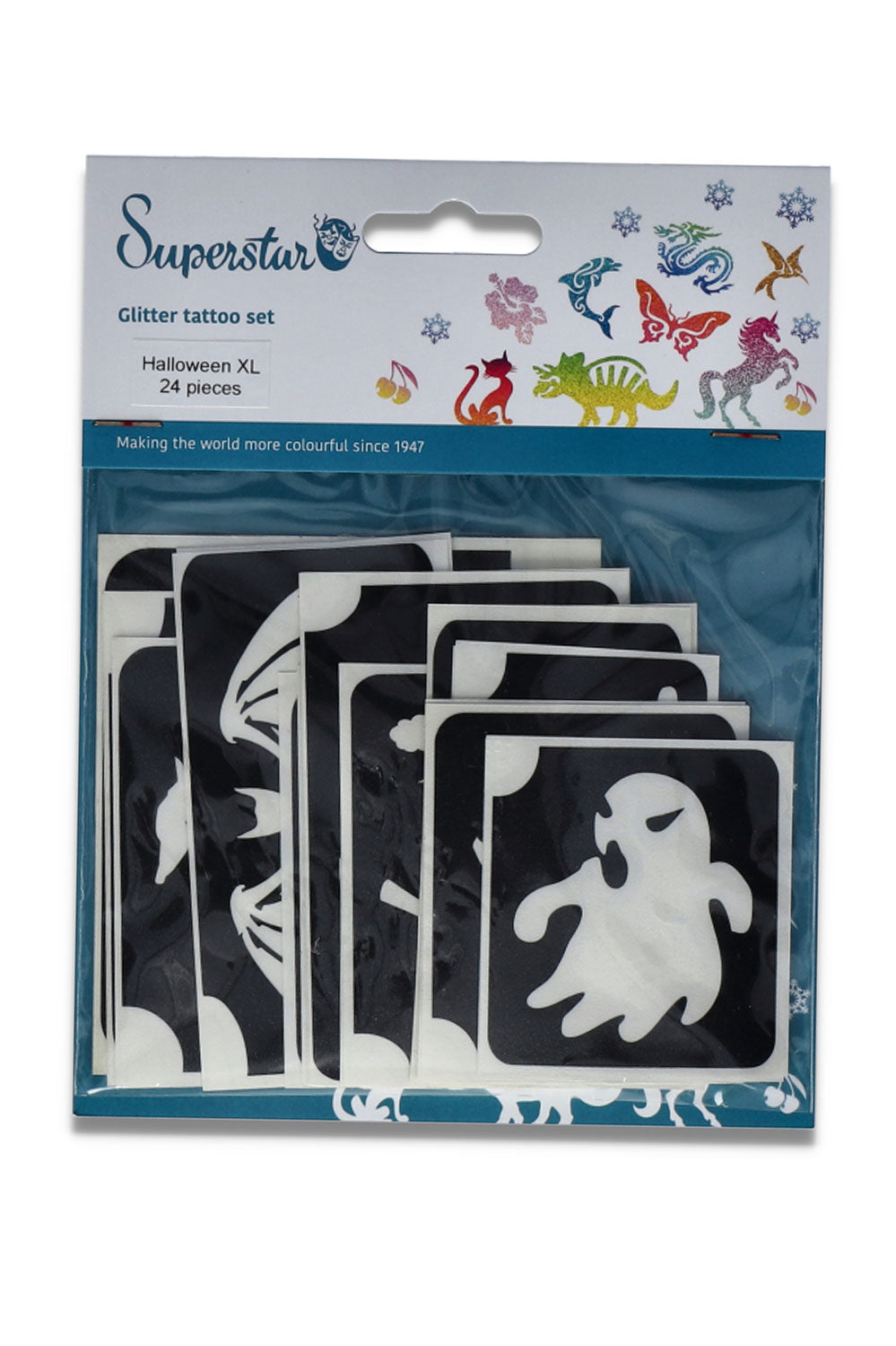 Glitter tattoo stencils XL Halloween  24 pcs (98814 )