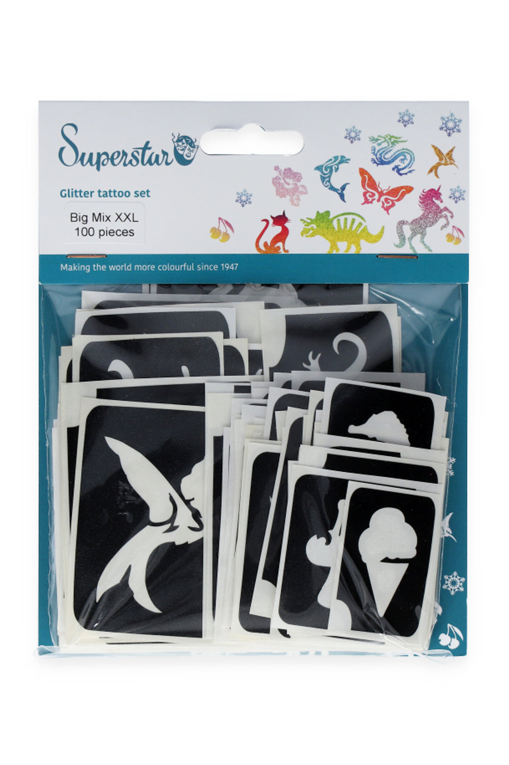 Big Mix XXL Glitter Tattoo Stencils (100 pcs) 98820