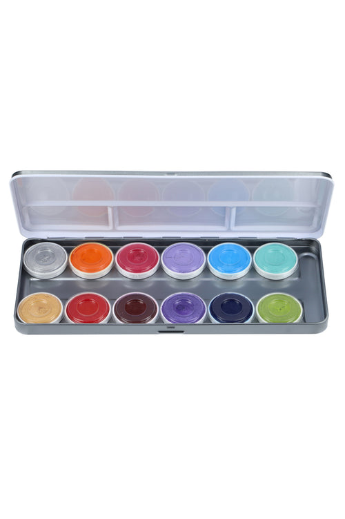 Aqua Face - and Bodypaint 
palet 12 colours Syllie Faces 
by Syl Verberk 
139-63.11