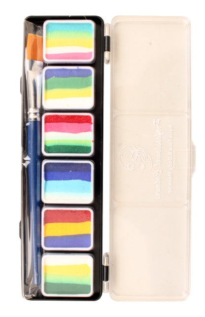 PXP Joyfull Flowers 6 x 6 gram splitcake palet with brush size 6 - B