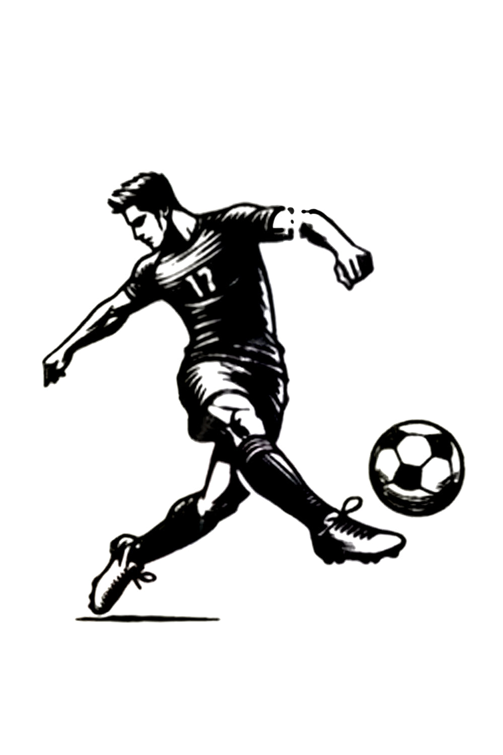 QuickTattoo Voetballer in beweging