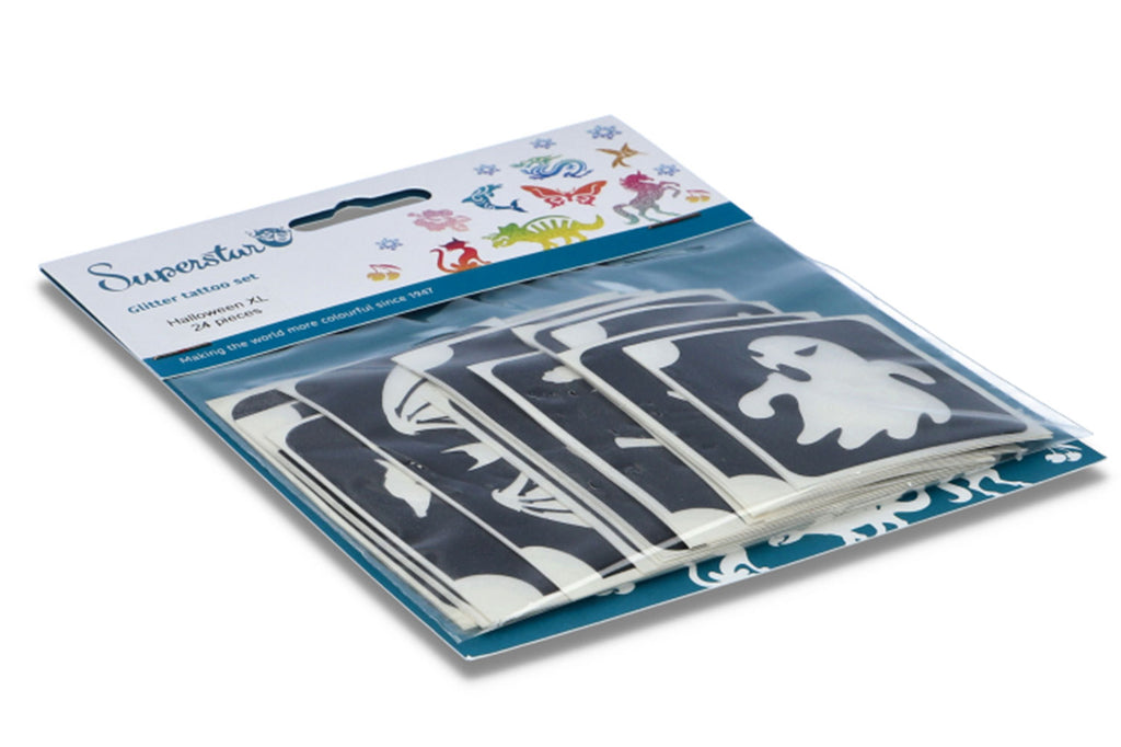 Glitter tattoo stencils XL Halloween  24 pcs (98814 )