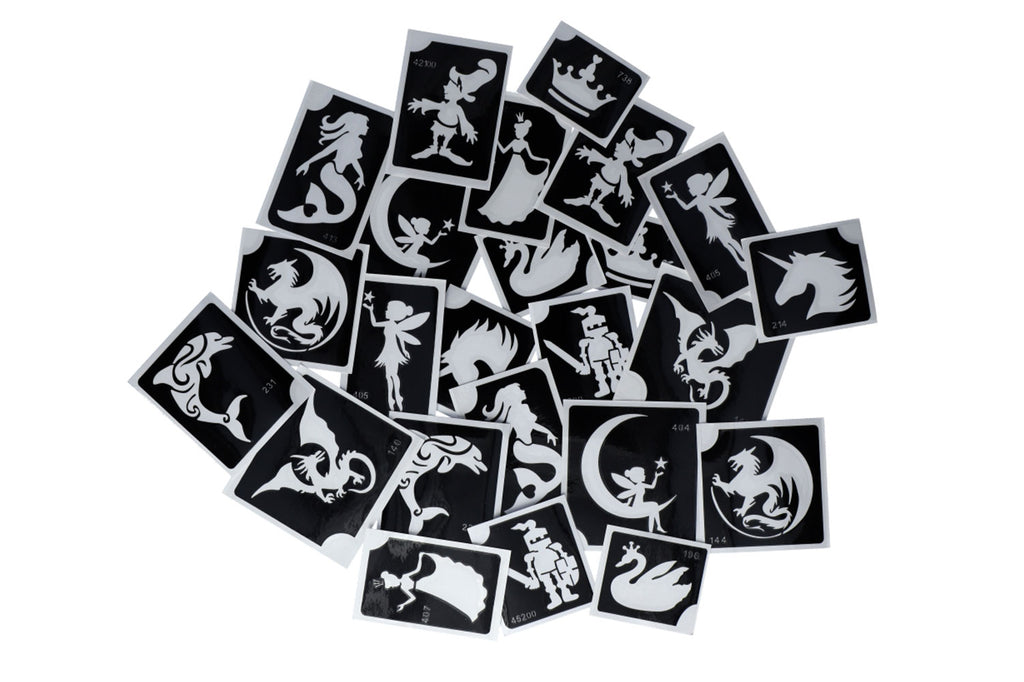 Glitter tattoo stencils XL Fairytale  24 pcs (98813 )