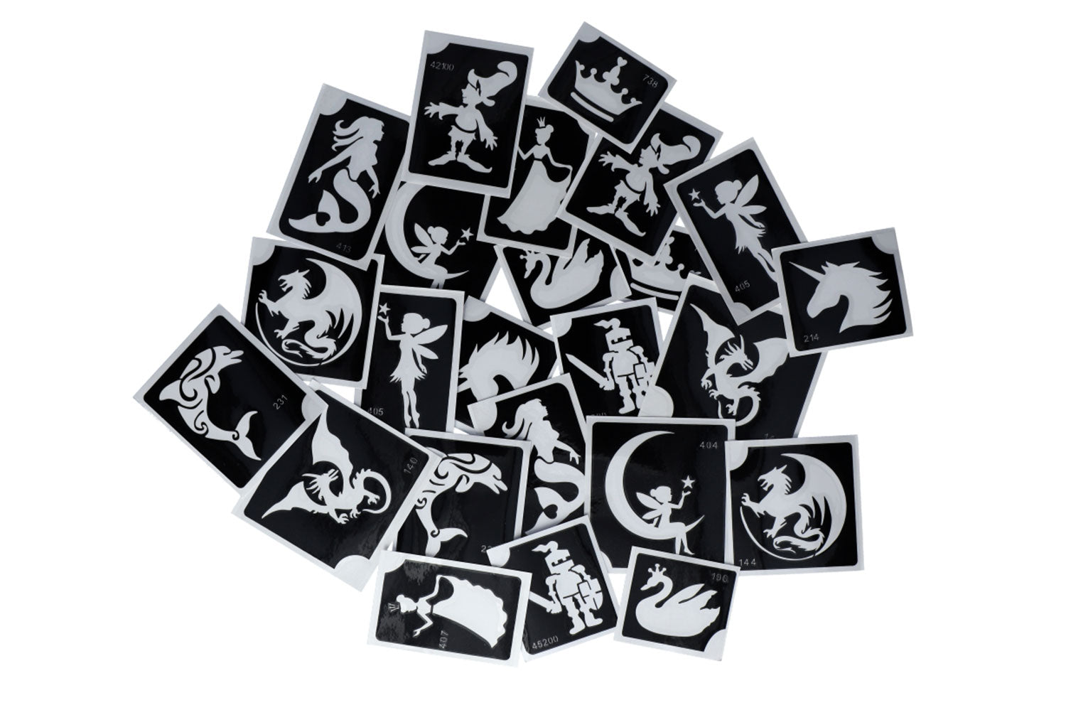 Glitter tattoo stencils XL Fairytale  24 pcs (98813 )