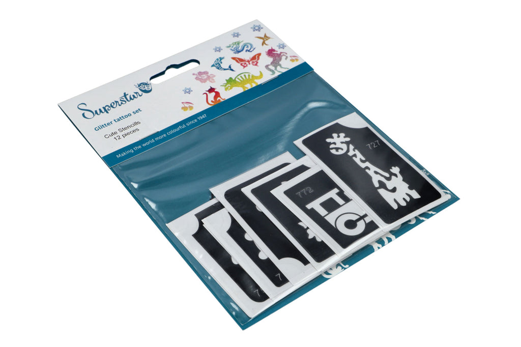Glitter tattoo stencils Cute 12 pcs (98805 )