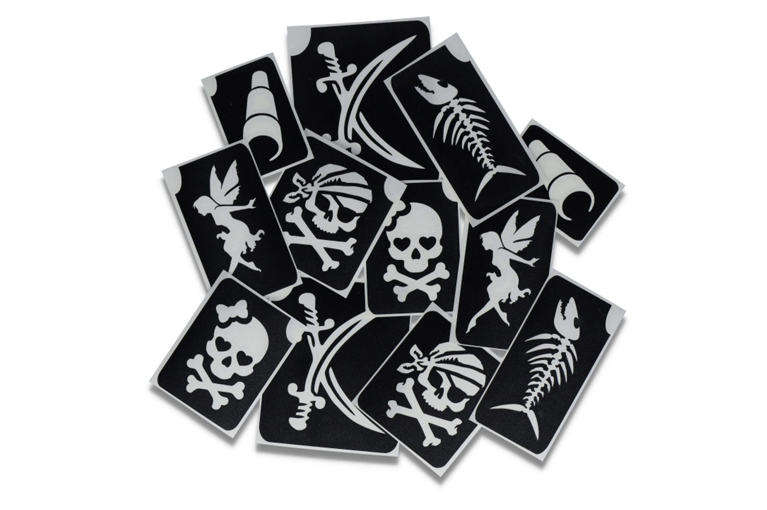 Glitter tattoo stencils Pirate 12 pcs (98807 )
