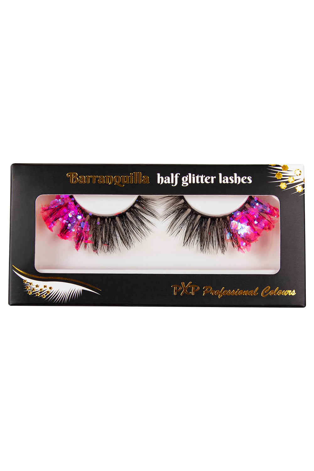PXP Hotpink Fluoriserende glitter wimpers Barranquilla stijl