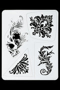 TattooPro Victorian Skull airbrush stencil