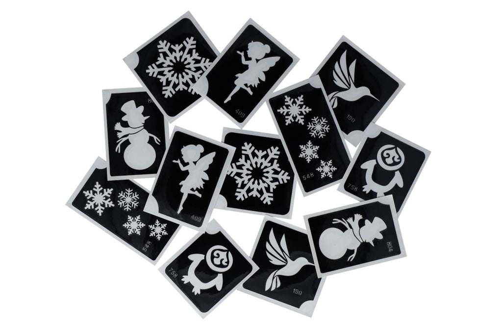 Winter Fair Glitter Tattoo Stencils (12 pcs) 98840