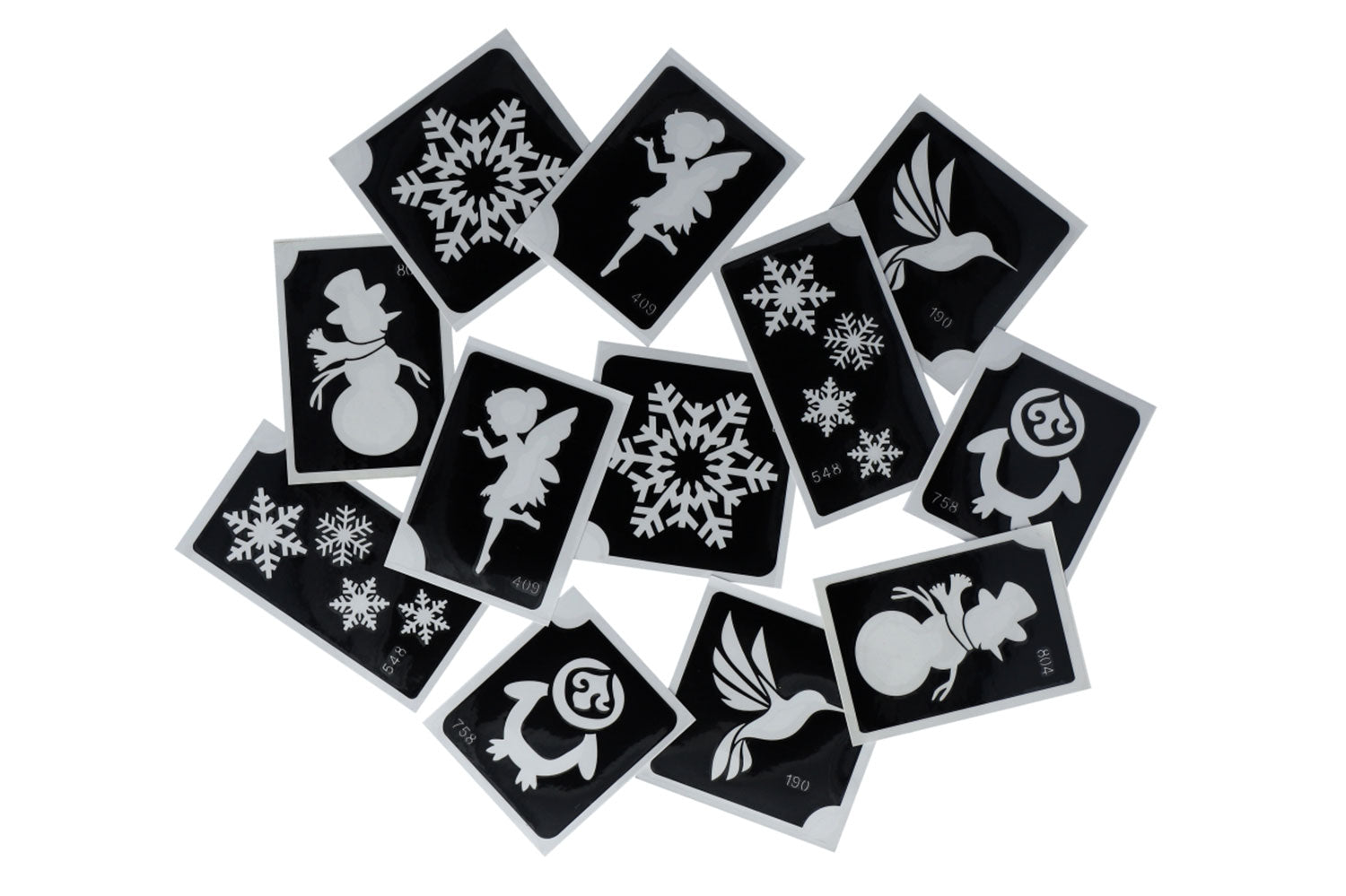 Winter Fair Glitter Tattoo Stencils (12 pcs) 98840