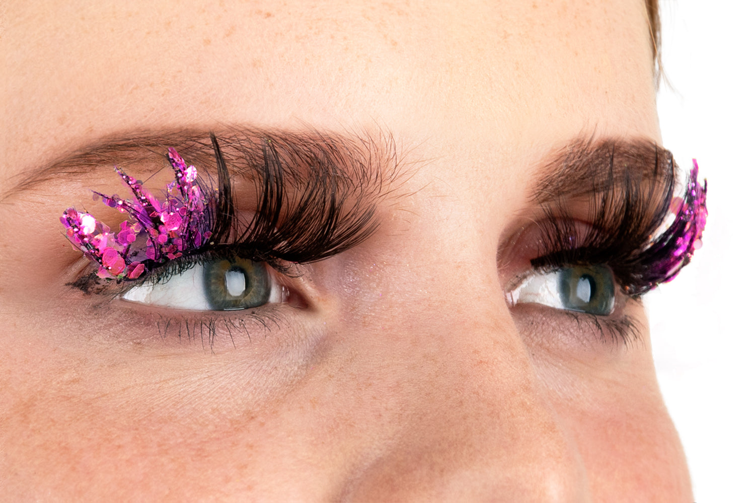 PXP Hotpink Fluoriserende glitter wimpers Barranquilla stijl