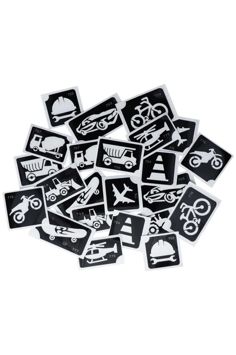 On the Road XL Glitter Tattoo Stencils (24 pcs) 98816