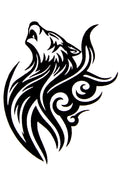 QuickTattoo glitter sjabloon Tribal Wolf