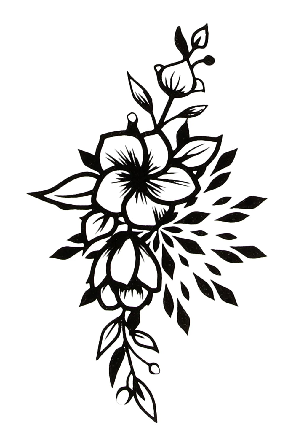 Quick Tattoo Glittersjabloon bloemen boeket