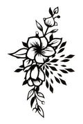 Quick Tattoo Glittersjabloon bloemen boeket