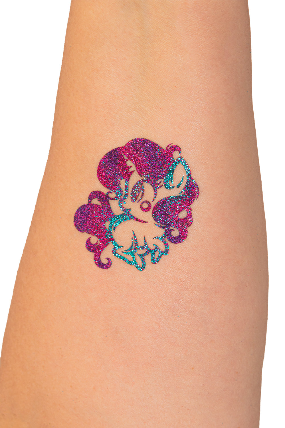 Quick Tattoo Glittersjabloon Pony + eenhoorn