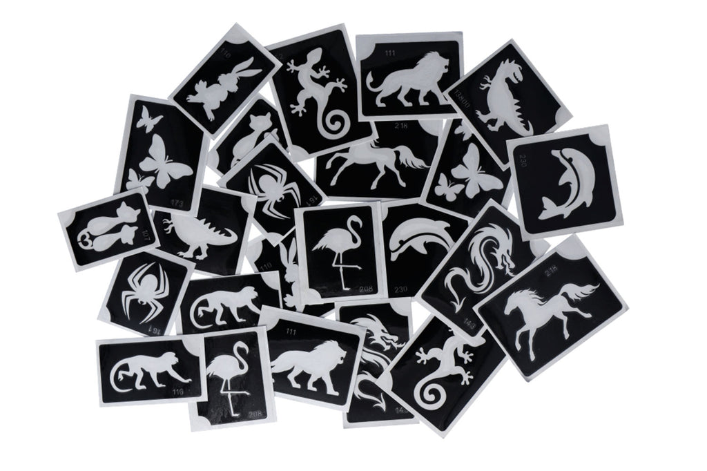 Glitter tattoo stencils XL Animal  24 pcs (98812 )
