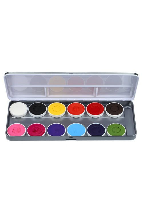 Aqua Face- and Bodypaint palette
12 colours SPARKLING FACES 
by Svetlana Keller 
139-63.10