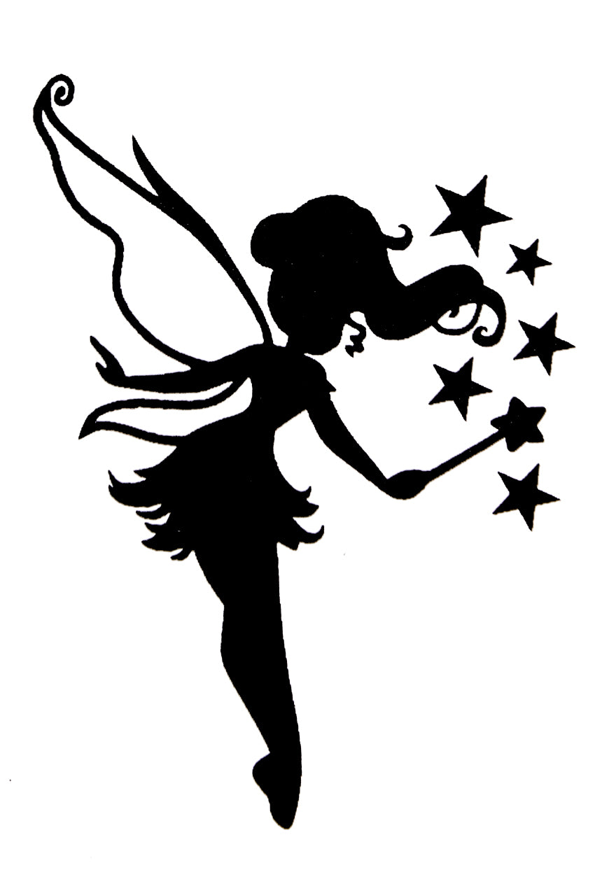 QuickTattoo glitter sjabloon Elfje met sterren