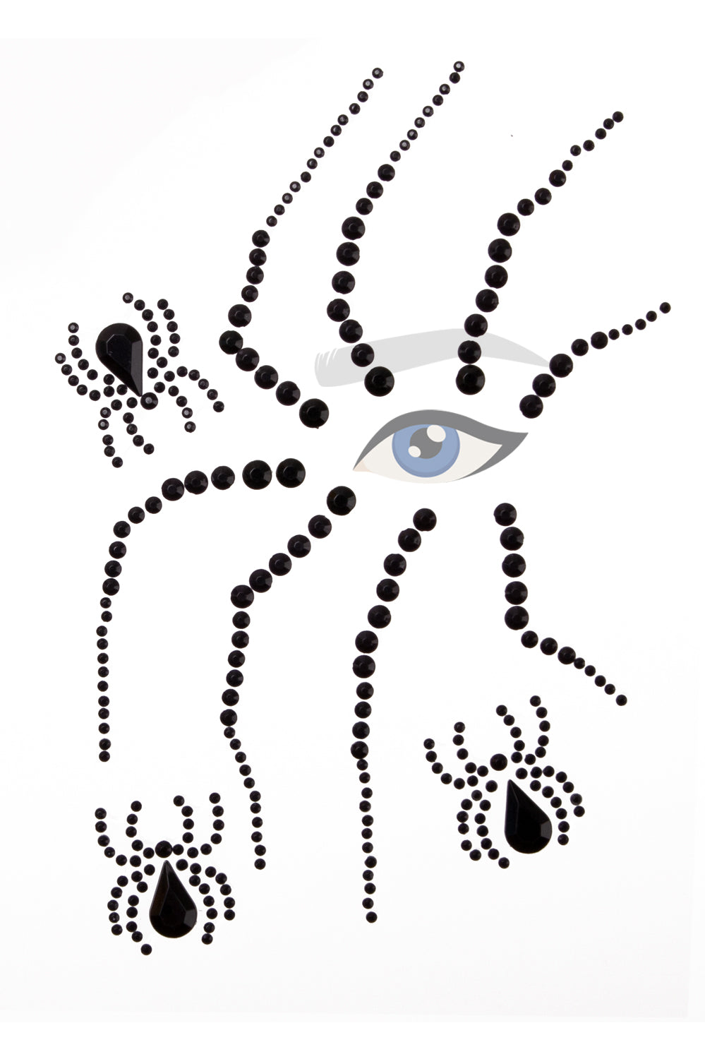 Gezichtssticker halloween black spider