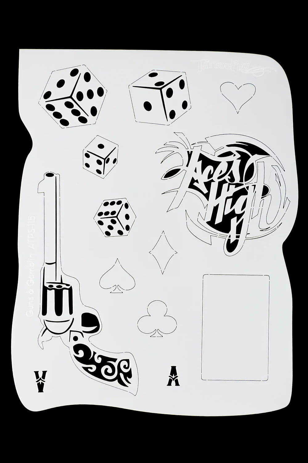 TattooPro Guns & Gamblin Airbrush stencil
