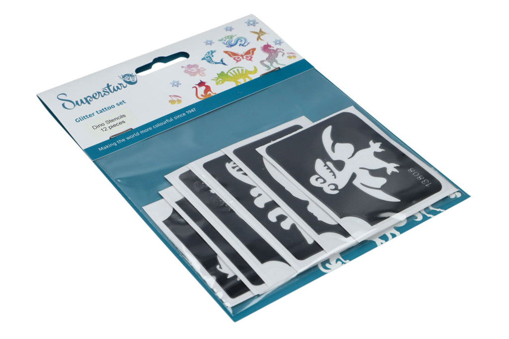 Dino Glitter Tattoo Stencils (12 pcs) 98844